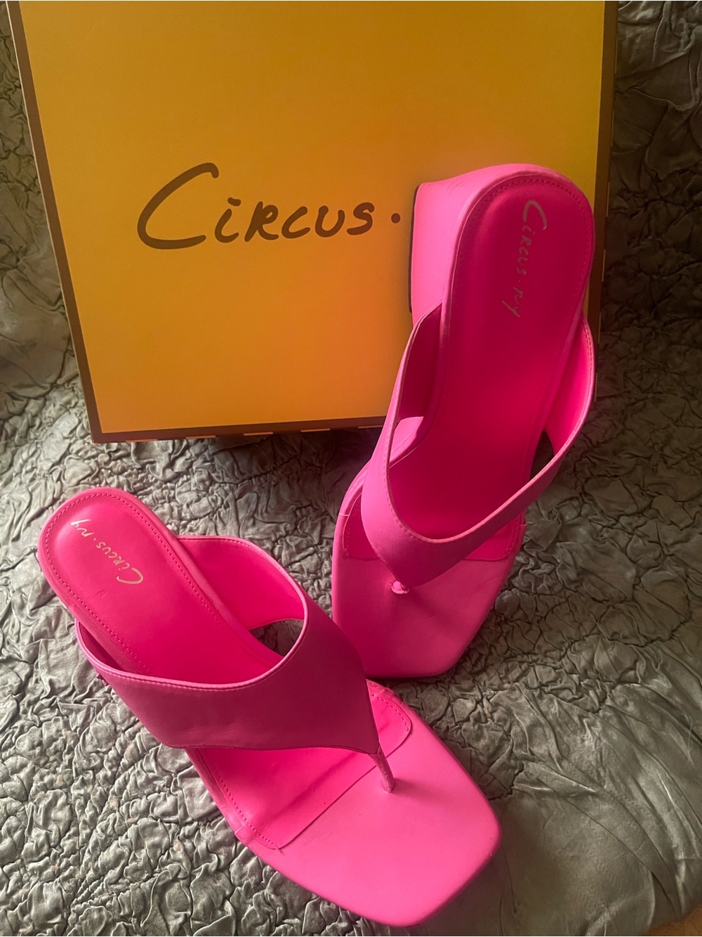 Circus by Sam Edelman Moira Pink Punch Square-Toe Slide Heels